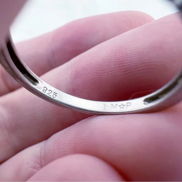 Vintage Diamond Ring Size 7 Half Infinity Starburst MP Sterling Silver 925 - Picture 11 of 12